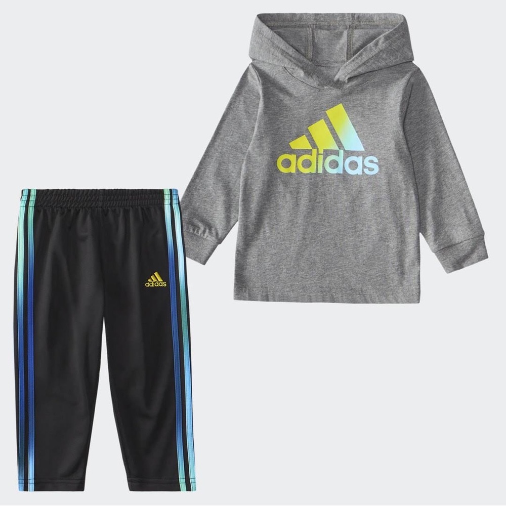 Adidas Toddler Boy's 2 Piece Logo Hoodie & Track Pants Set